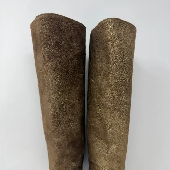 Vintage Casadei Textured Metallic Leather Tall Knee Boots size 6